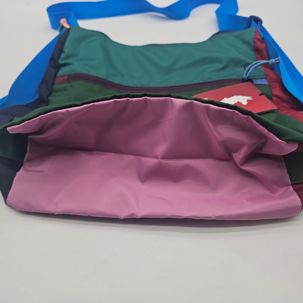 NWT Cotopaxi Taal 16 L Convertible Tote Del Dia Green maroon Bright Blue strap - Picture 2 of 3